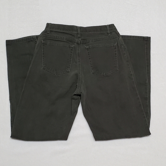 VINTAGE Wrangler Dark Olive Green Denim Jeans High Waisted Tapered Leg Cotton - Picture 7 of 11
